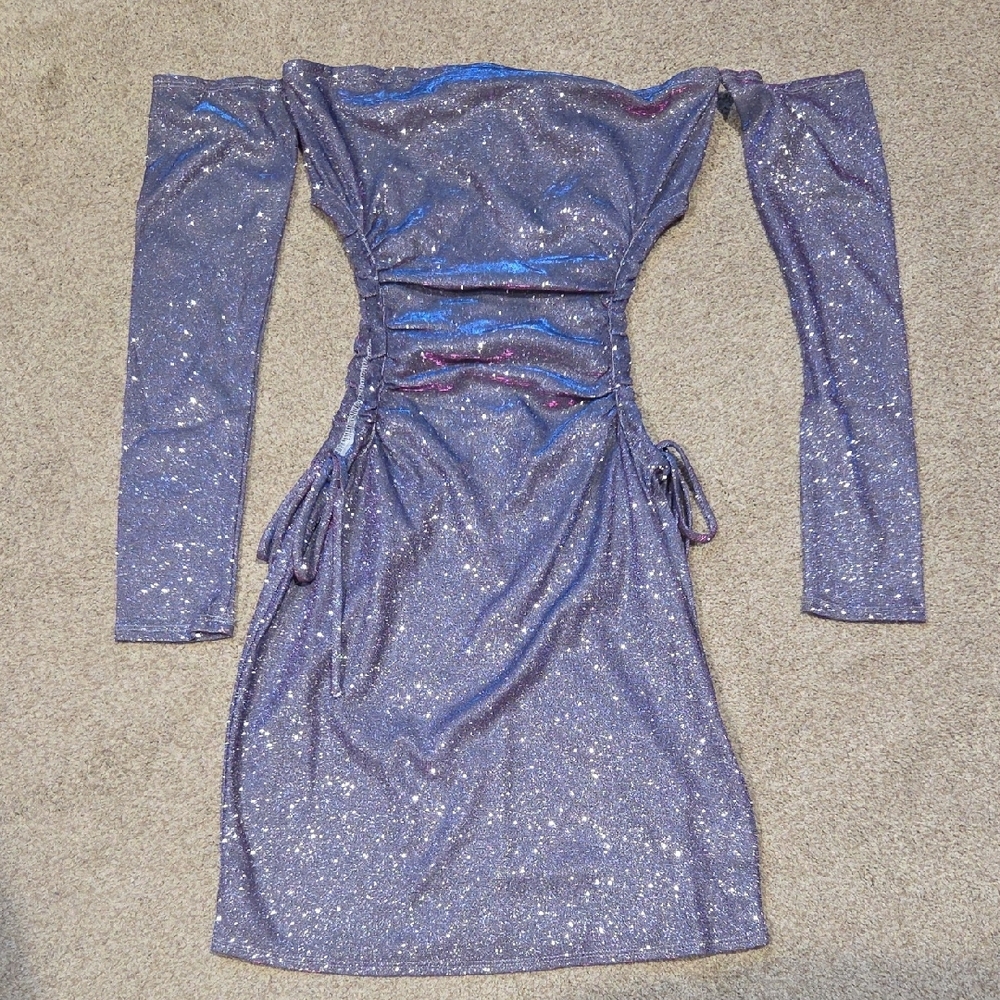 Blue Blush Purple Sparkly Dress - Picture 2 of 4